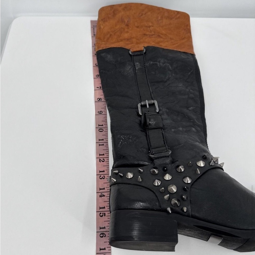 Sam Edelman Black and Brown Studded Knee-High Boots - Picture 10 of 11